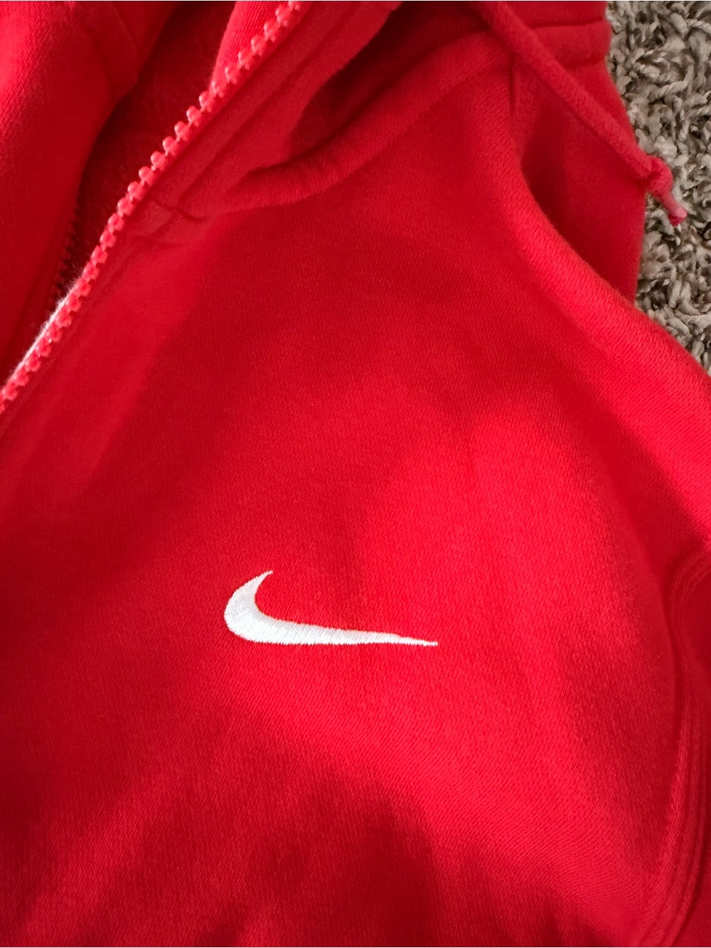 Nike Kids Red Full-Zip Hooded Sweatshirt - Picture 5 of 5